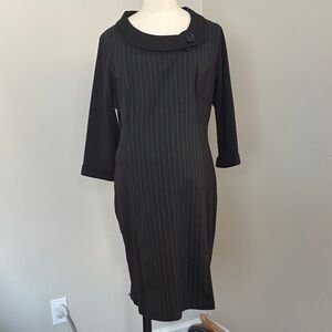 Rhonda Maternity Black Pinstripe Dress Size Large